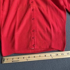 Vintage Cardigan Women’s Size S Red 1950s 100% Acrylic Fibre V-Neck Button Front