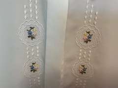 VTG 80s Sears Tradition White Embroidered Blouse Lace Collar Cottagecore Sz 12