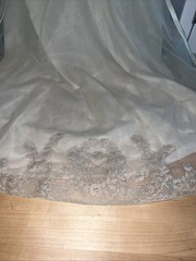 Vintage Sheer Chiffon Lace Subtle Green Nightgown Beige Lace Trim S 50’s