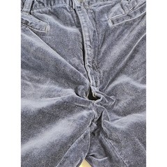 Vintage Old Navy Blue Velvet 100% Cotton Flat Front Straight Leg Pants Size 8