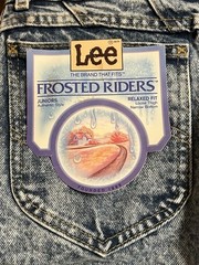 Vintage 80s Lee Frosted Riders Straight Leg Jeans Acid Wash Size 11 Dead Stock