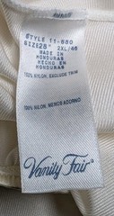 VANITY FAIR Classic Half Slip Skirt Women’s 2XL Off White 27″ HIGH BACK SLIT