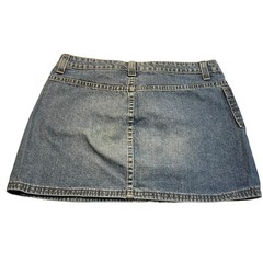American Eagle Outfitters Vtg Medium Wash Lace Front Mini Skirt Women’s Size 4
