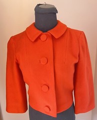 Vintage 60’s Pendleton Wool Cropped Jacket Jackie O – Mad Men Big Button XS-S