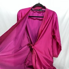 Vtg 1960’s Fuchsia Pink DiCarlo California Hollywood Glam Lingerie Robe 56″ Long