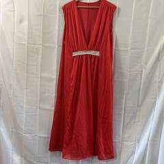 Vintage Red Nightgown Lingerie 3X Long Sexy Classic USA Empire Satin