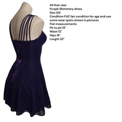 Vintage All That Jazz Beautiful Sprarkly Purple Dress Strappy Size 3/4 XS / S