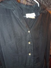 Vintage 60s Edith Flagg Dress Womens S Black Mesh Taffeta Tulle