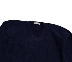 Original Obermeyer Vintage 1950s Navy Blue Sweater Thick Wool Knit Austria