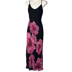 Vintage Women M Beaded Maxi Dress Floral Strappy Y2K Whimsigoth