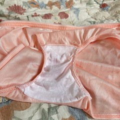 Vtg 90s ADONNA JCPenney Xl Silky Nylon Bikini Briefs Panties Peach Pink Shiny