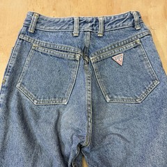 Vintage Guess Jeans Women 29 Blue Denim High Waist Zipper Ankle Made in USA
