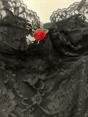 VTG 90’s Shirley Of Hollywood Black Lace Teddiette Underwire Corset&Garter S-L