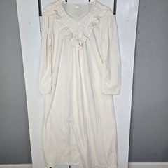Adonna JC Penny’s Ivory Nylon Poly Blend Midi Nightgown Large Prairie Cottage