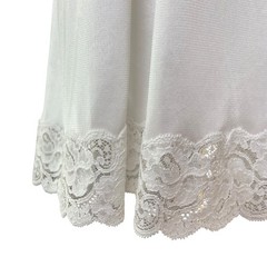 Vintage 80s Italy USANZA White Nylon Lacy Mini Slip Dress Women’s Size 34