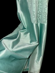 38 C Vintage TIGHT Teal Satin Lace Nylon Spandex Bra Girdle Full Slip Briefer