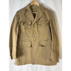 Vintage Tan Utility Safari Jacket Blazer Women’s Medium Four Pocket Gold Buttons