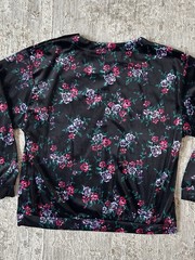 VTG Jaclyn Smith Sport Women’s Large Pullover Velvet Floral Top Long Sleeve Boho