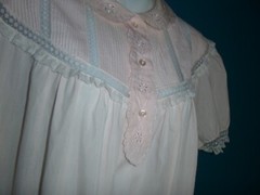 Vtg Barbizon Blendaire Batiste Robin Style Short Nightgown Pink Lace Trim Sz M