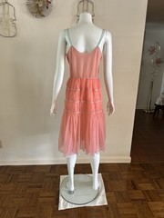 1950s/60s Ro Jene Lingerie Pink Sheer Nylon Negligee Boudoir Ruched Cupcake VTG