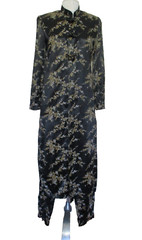 Vintage Design Todays Chinese Cheongsam Maxi Coat Pant Set Outfit Women S Satin