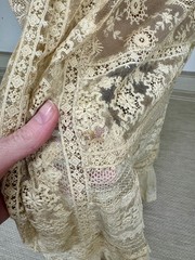 Antique Edwardian 1900’s Ecrew Lace Tea Dress Bridal Dress Delicate Ivory AS IS