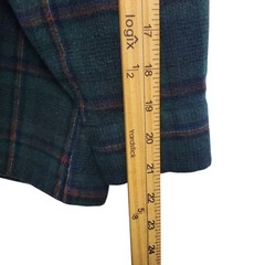 Vintage PENDLETON Shirt Womens XL Green 100% Wool Plaid Flannel Pocket Button Up