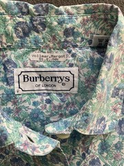 Vintage Burberrys of London Shirt Women’s Sz 42 Short Sleeve Floral Print France