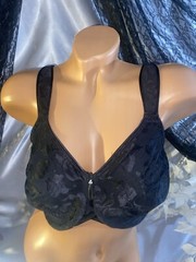 VTG 36DDD wacoal Black Spandex Minimizer Nylon Floral swirl UW Bra NEW