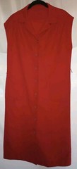 60 – 70’s – Handmade Solid Red Dress – Size 14 – Nightgown Housecoat Vintage
