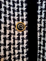 ESCADA by Margaretha Ley Houndstooth Blazer Jacket Tweed Velvet Size 40