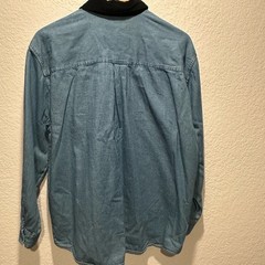 Vintage Faded Glory Women’s Christmas Teddy Bear Denim Shirt, size 14W/16W