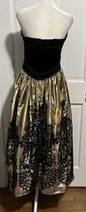 Jessica McClintock Vintage black velvet and gold two-piece dress with a bolero.