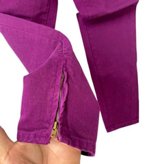 Vintage 80s BONGO Flat Front Straight Leg Zipper Ankle Purple Denim Jeans SZ. 9
