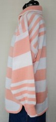 Vintage Hollywood & Vine Peach & White Striped Sweater Cardigan with Collar MED