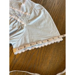 Fundamentals Nightgown Blue Nylon Floral Lace Trim Vintage Grandmacore L/G Retro