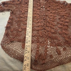 Victorian Crocheted Womens Shirtwaist Sz. Sm. Flowers High Collar Costume Teas