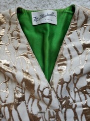 VINTAGE Mr. Blackwell 1960s Gold Brocade Evening Gown & Jacket, Size 10