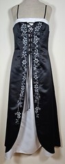 Vintage Debut Formal Prom Ball Gown Size 9 Seed Beads Full Length Black White