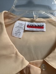 Vintage Women’s Judy Bond Yellow Blouse Concealed Button size 10 T14