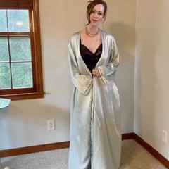 Vintage 90s Romantic Ethereal Pale Blue Robe Jones New York Size Large