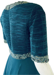 NWT Victor Costa Gown Sz 8 Emerald Green Empire Waist Chiffon Evening Dress $595