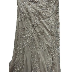 Adrianna Papell Platinum Style No. 40284 Embellished Halter Neck Gown Taupe 12