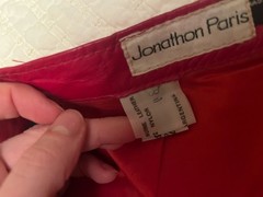 Vintage 90s Jonathan Paris Red Genuine Leather Pencil Skirt Womens 5/6 Argentina