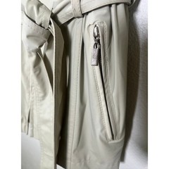 Vintage Beige Minimalist Raincoat Jacket Belted Quiet Luxury Coat Medium Giacca
