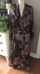 VTG 80s Gilligan & O’Malley Nylon Nightgown & Robe Peignoir Set Brown Pink L/XL
