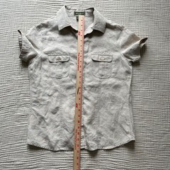 Vintage Eddie Bauer 100% Linen Button Front Top