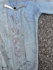 Senior Cords Style Denim Jacket Handwritten High School Varsity Chore Coat VTG