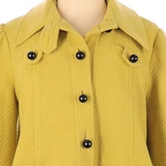 Julie Haus Anthro Mustard Wool Coat Jacket S Mod Retro Swing USA Statement Chic