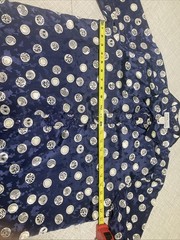 Vtg 80s Da-Rue Draper’s & Damon’s Navy Medallion Paisley Blouse Shirt 14P USA